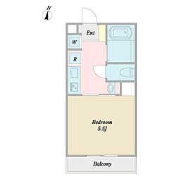 サナーレ亀戸 3階1Kの間取り