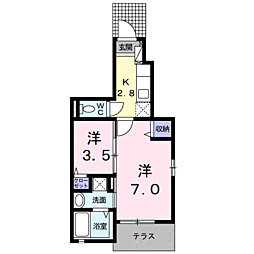 ジェルメ南葛西 1階1SKの間取り