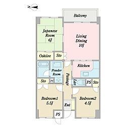 ステイツ東砂 3LDKの間取図画像