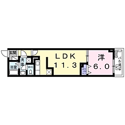 フェリーチェ・ヴィータ 1LDKの間取図画像