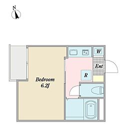サナーレ亀戸 1Kの間取図画像