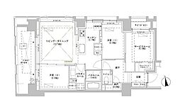 パークスフイア牛込神楽坂 2SLDKの間取図画像