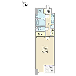 グランネス横濱公園 6階1Kの間取り