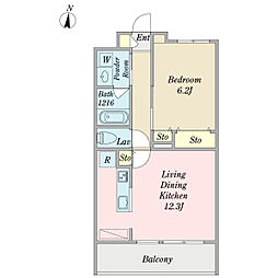 NovelPaulownia 1LDKの間取図画像