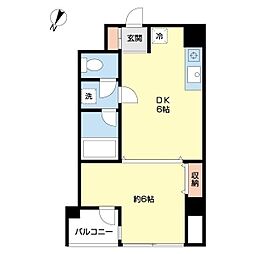 サンハロー東神奈川駅前 1DKの間取図画像