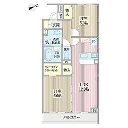 芥川ビル 2LDKの間取図画像