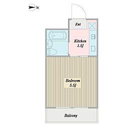 SNJ洋光台 ワンルームの間取図画像