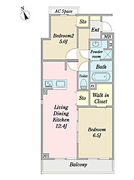 PianPianoあざみ野 2LDKの間取図画像