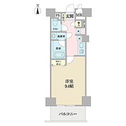 ドゥーエ横浜都筑 1Kの間取図画像