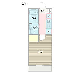 プレミオ関町 1Kの間取図画像