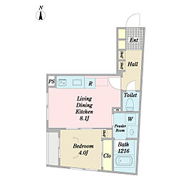 クリオ ラモード吉祥寺 1LDKの間取図画像