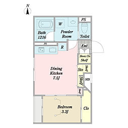クリオ ラモード吉祥寺 1DKの間取図画像