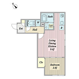 WELLSQUAREMlTAKA 1LDKの間取図画像