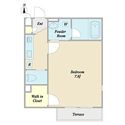 ベルク三山 1Kの間取図画像