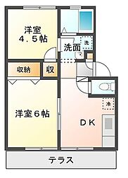 コーポ千葉 2DKの間取図画像