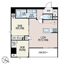 イゾラセレーナ目黒 2階2LDKの間取り