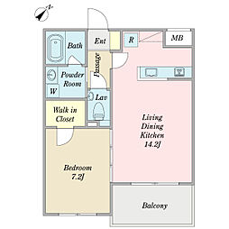 洗足池ファーストレジデンス 2階1LDKの間取り