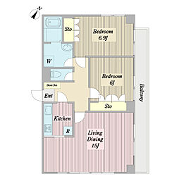 間取図画像 2LDK