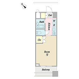 ドゥーエ戸越銀座 1Kの間取図画像