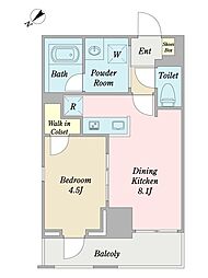 S-GATEBldg 1LDKの間取図画像