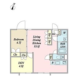 スペックレジデンス洗足池 2LDKの間取図画像