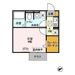 セピアコート 1階1Kの間取り