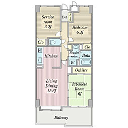 リバティーヒル壱番館 3LDKの間取図画像