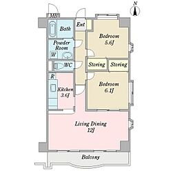 ソフィア東松戸 2LDKの間取図画像