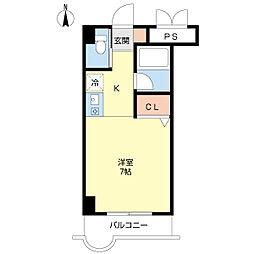 パールヒルズ 1Kの間取図画像
