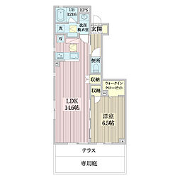 クローバーフィールド 1LDKの間取図画像