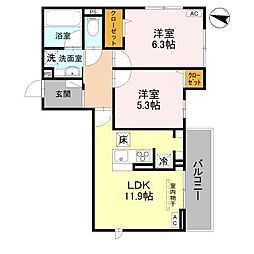 アメニティ 美南東 2LDKの間取図画像