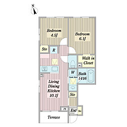 Sincere Terrace 2LDKの間取図画像