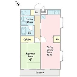 アイランドパーク伍番館 1階1LDKの間取り