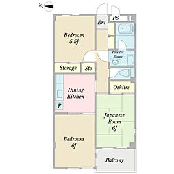 エミネンスかわぐち 3DKの間取図画像