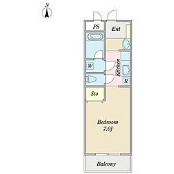 トシノ邦栄 1Kの間取図画像