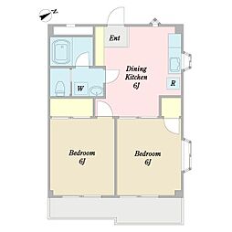 サンシティー春日部 2DKの間取図画像