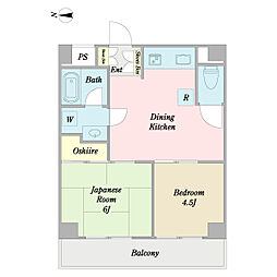 ウインベル平野 2DKの間取図画像