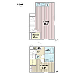 プラクティカル明大前 4階1LDKの間取り