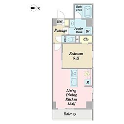 桜レジデンス 4階1LDKの間取り