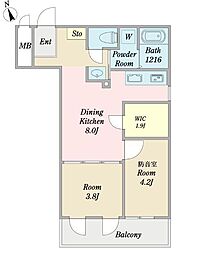 新代田ＭｕｓｉｋｖｅｒｅｉｎII 3階2DKの間取り