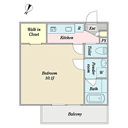 ラフィーネ永福 1Kの間取図画像