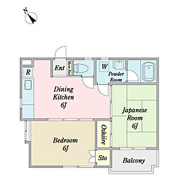 ガーデニア和泉 2DKの間取図画像