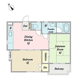 ガーデニア和泉 2DKの間取図画像