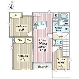 メゾンセレーナ 2SLDKの間取図画像
