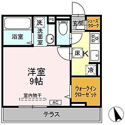 ソレイユ 1Kの間取図画像