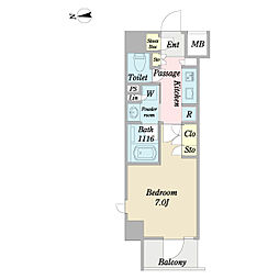 Ｎ−ｓｔａｇｅ大鳥居 2階1Kの間取り