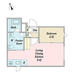 アレーズ南大井 1階1LDKの間取り