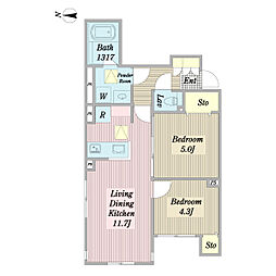 アイザック糀谷 2LDKの間取図画像