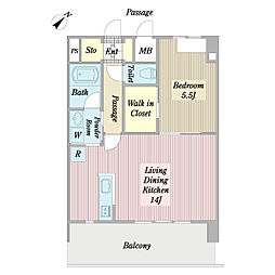 セフィールコート 1LDKの間取図画像