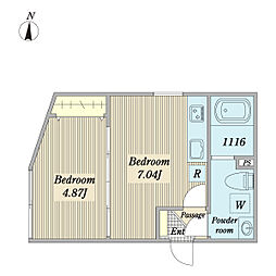 STRIPES 大森 1DKの間取図画像